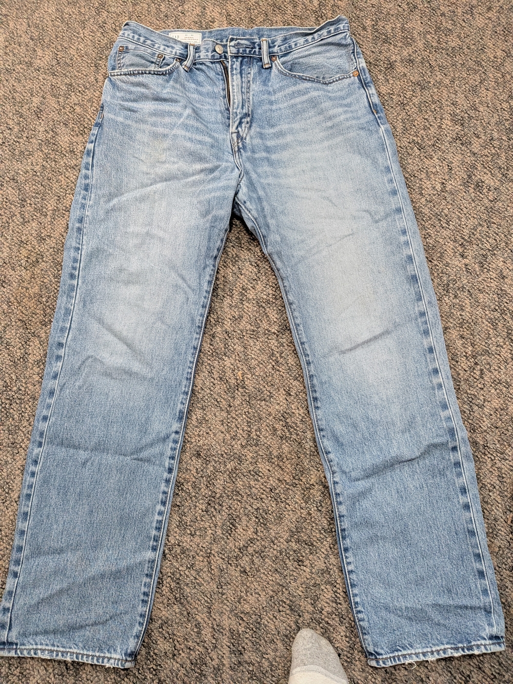 GAP Selvedge Straight Jeans in Light Wash Blue